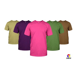 BOXY Microfiber Round Neck T-Shirt for Unisex Men's and Women's - Khaki / Dark Violet / Pink / Army Green / Dark Brown