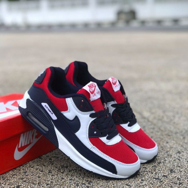 nike air max 90 blue and red