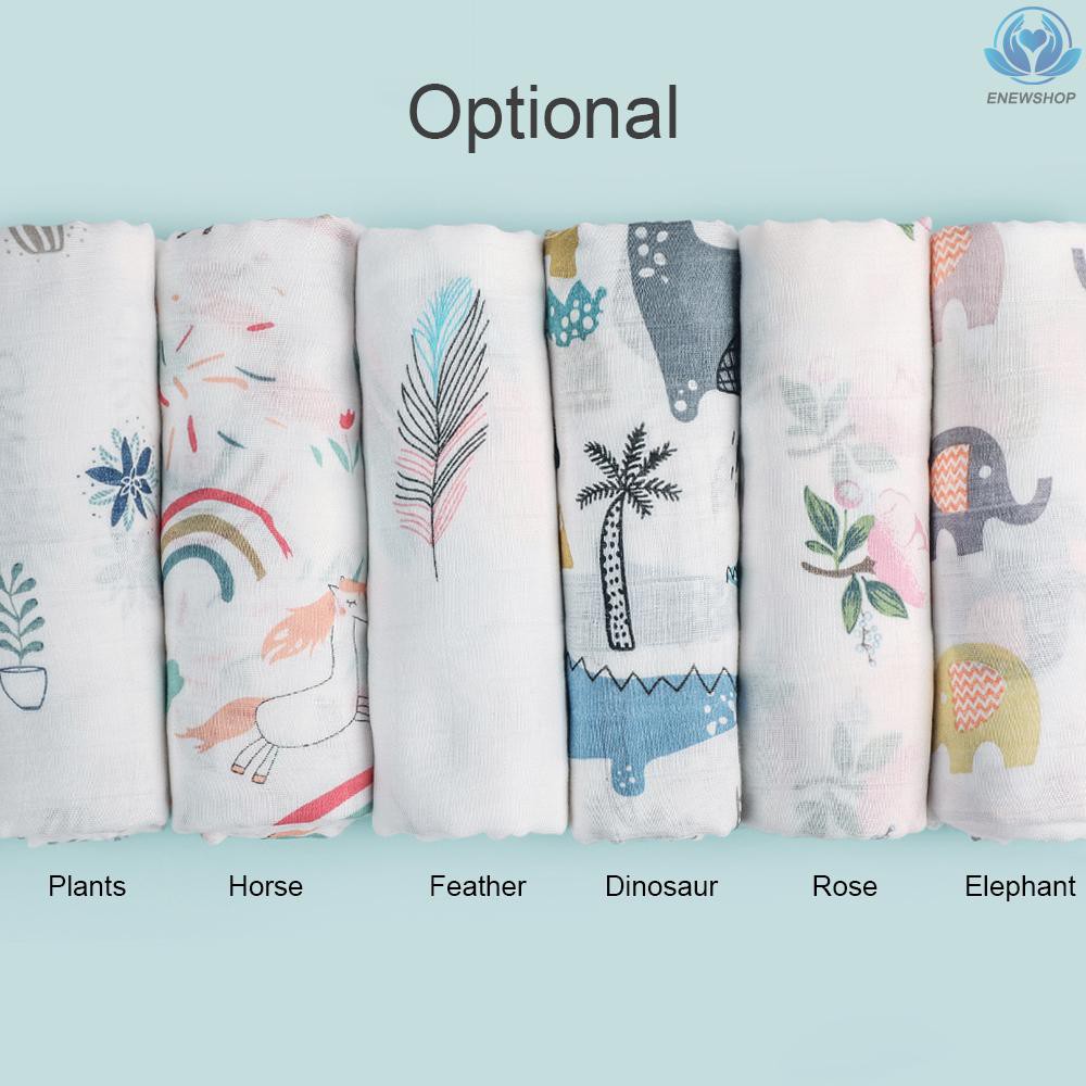 Enewinsular Muslin Swaddle Blanket Bamboo Fiber Cotton Baby