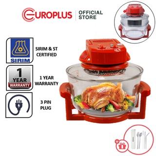 Euroliving Turbo Halogen Convection Oven Air Fryer Roaster Microwave with Low Rack by Europlus (12L/17L)
