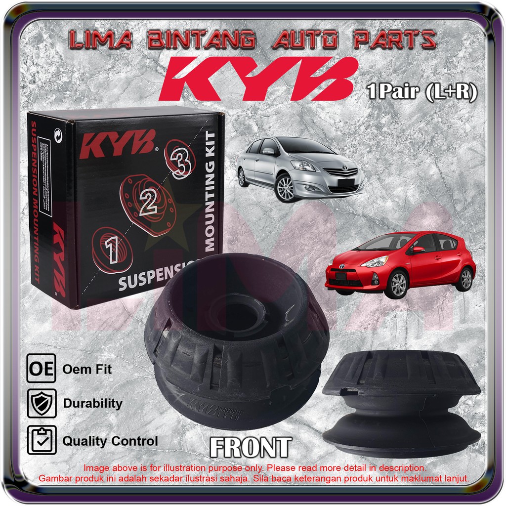 1pair Toyota Vios Dugong Ncp93 Prius C Front Absorber Top Mounting Strut Mount Kayaba Kyb 2008 2012