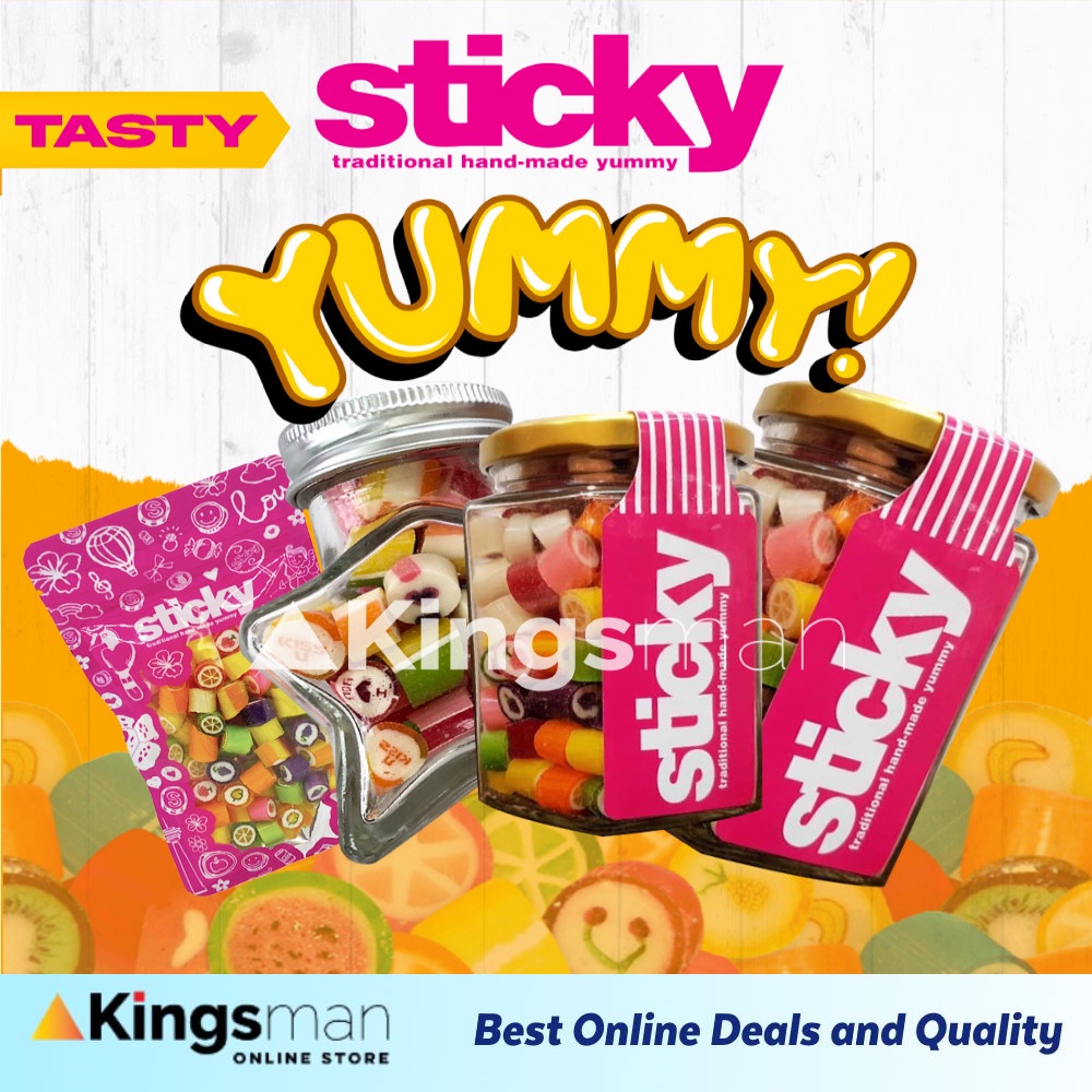 Kingsman Sticky Candy Halal Handmade 30g70g120g190g Mix Fruits Flavours Sweet Sour Set 0359