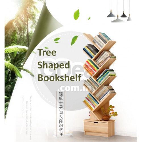 Gdeal Modern 7 Tier Tree Shaped Bookshelf Bookcase Storage Rack