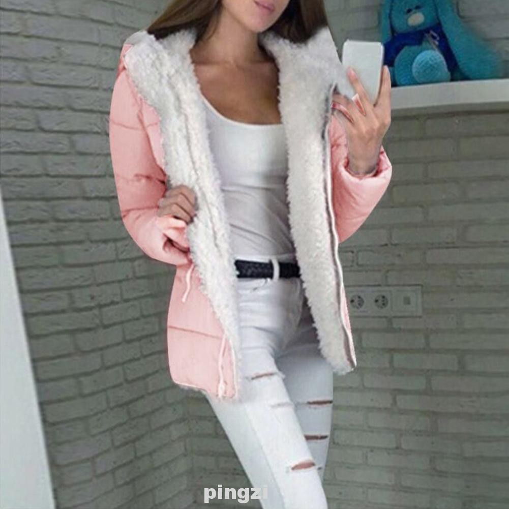 casual winter plain zipper thick coat