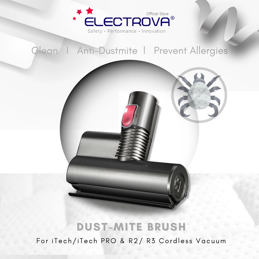 Electrova Motorized Dust Mite Brush Accessories for Electrova Cordless