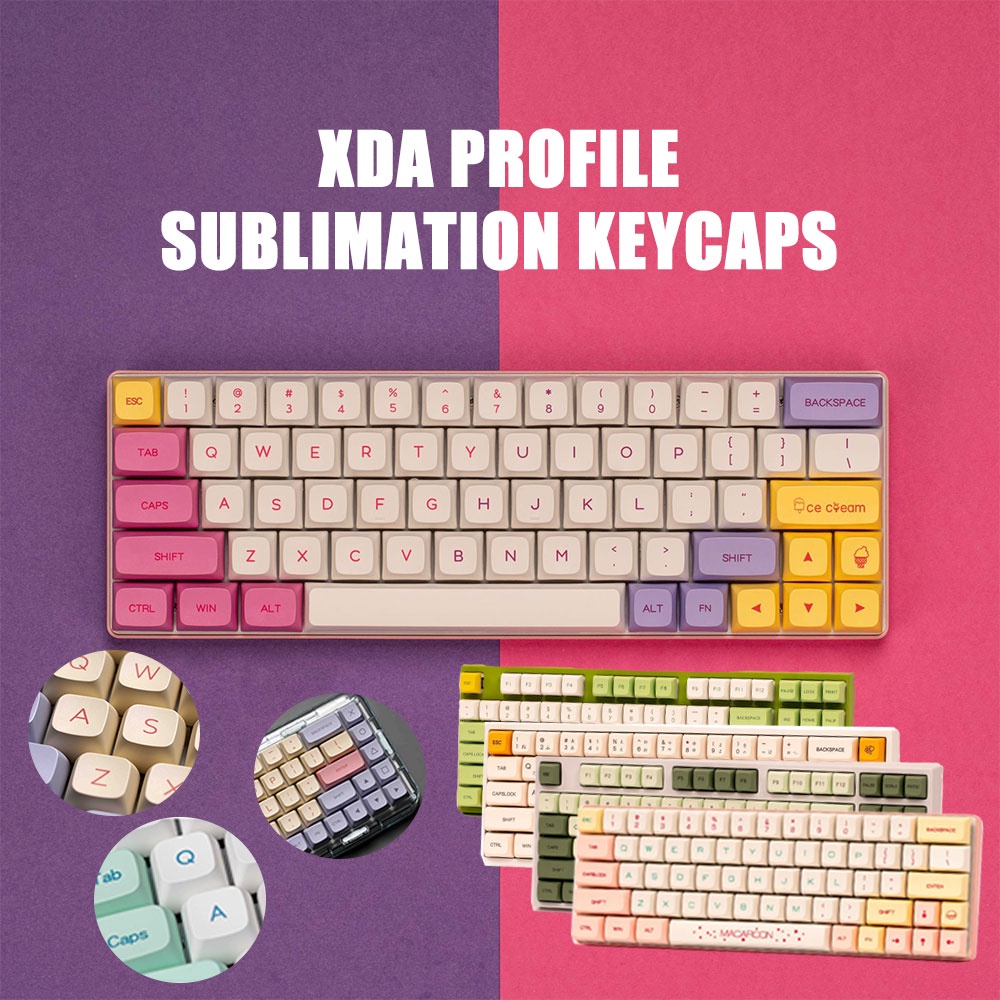 XDA Keycaps Sublimation keycaps137 Keys Honey Milk Keycaps PBT XDA Profile for Gateron Cherry MX Switches Mechanical Keyboard