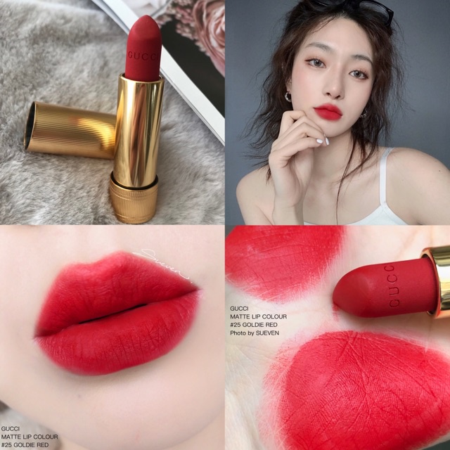 Gucci Rouge À Lèvres Voile Mat Matte Lipstick Color 25 Goldie Red | Shopee  Malaysia