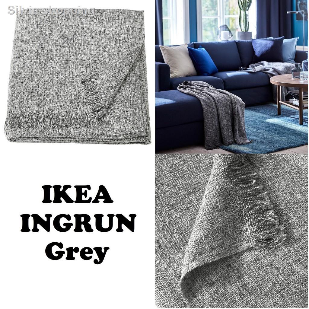 Ikea New New Throw ODDRUN Natural colour/Grey 130 x 170 cm UK-B786 