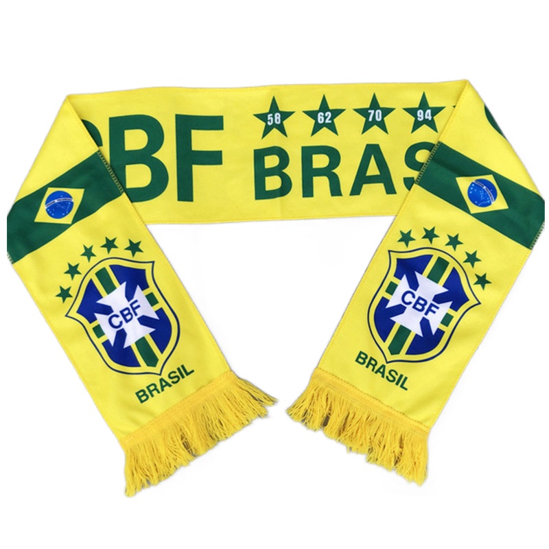 2022 FIFA World Soccer Football Competition Qatar Cup Brasil Scarf Spain Scarf With Tassels Party Commemorative Supply Cheering