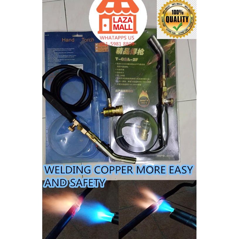 SINGLE / DOUBLE HOSE TORCH GUN HAND IGNITION BRAZING COPPER MAPP GAS SOLDERING PROPANE WELDING PLUMBING 烧焊双枪头 点烧铜喉