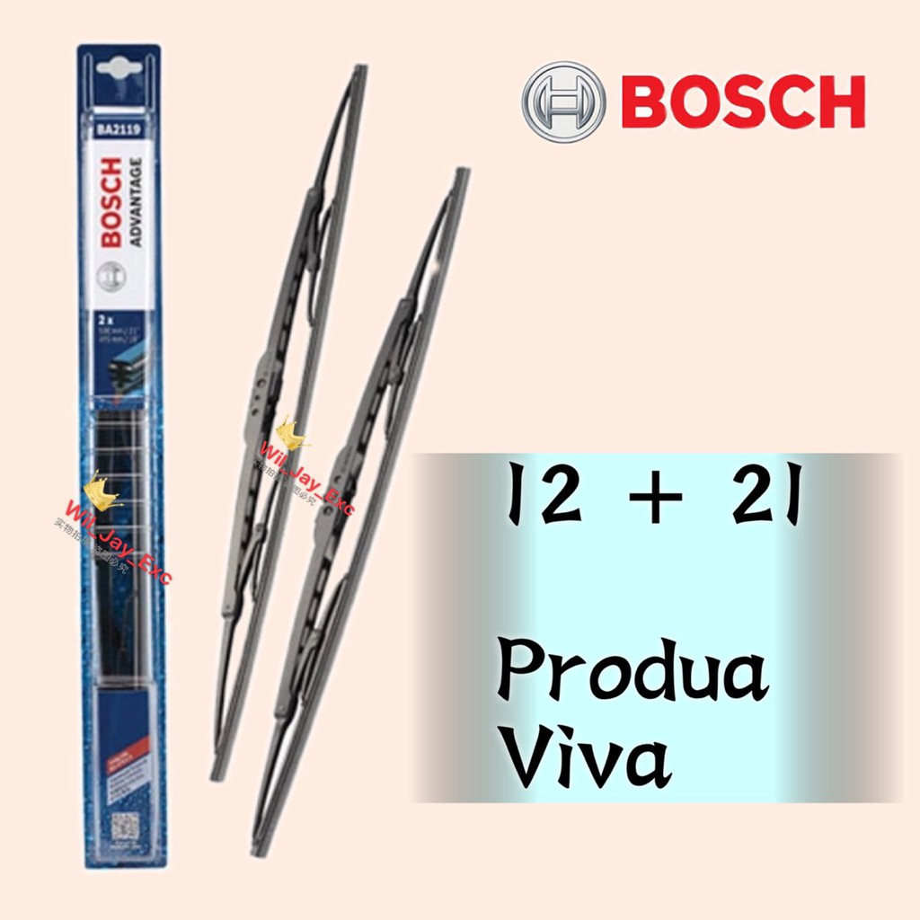 BOSCH WIPER BA12 + 21 WIPER ADVANTAGE WIPER BLADE VIVA Shopee Malaysia