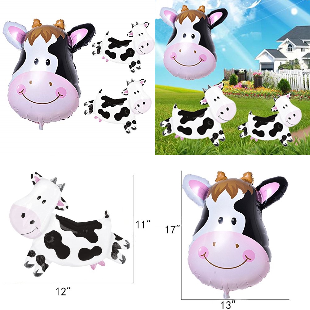 Cute Cow Balloon Kids Farm Animal Theme Birthday Party Supplies