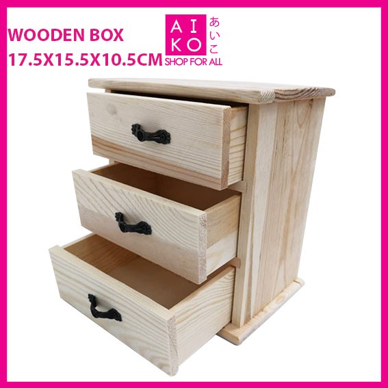 Aiko Wooden Small Wooden Box Drawer Shopee Malaysia