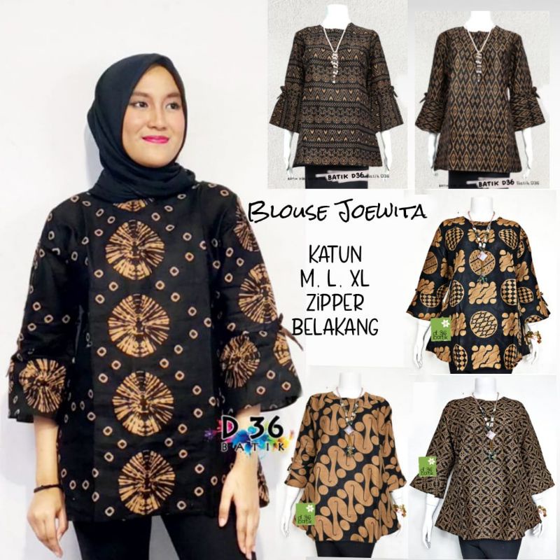 Buy Joewita Trumpet Blouse Modern Batik Tops Casual Invitation 