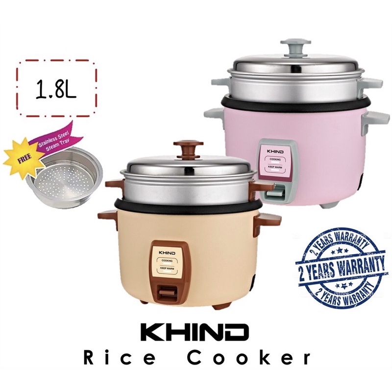 Khind 1.8L Rice Cooker Free Steam Tray RC918T