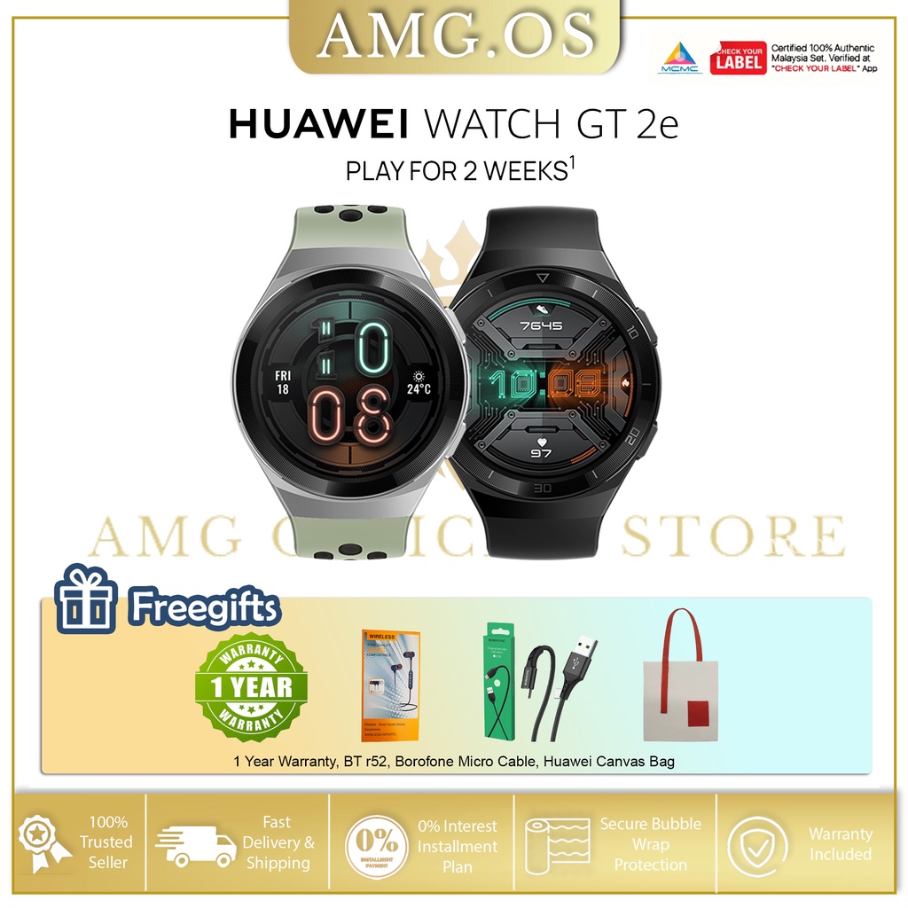 HUAWEI WATCH GT2e BLACK MINT GREEN 1 YEAR HUAWEI WARRANTY Shopee