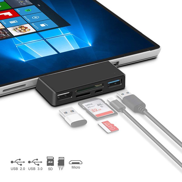 Microsoft Surface Pro 7 6 5 4 3 Usb Card Reader With 2 Usb Ports Shopee Malaysia