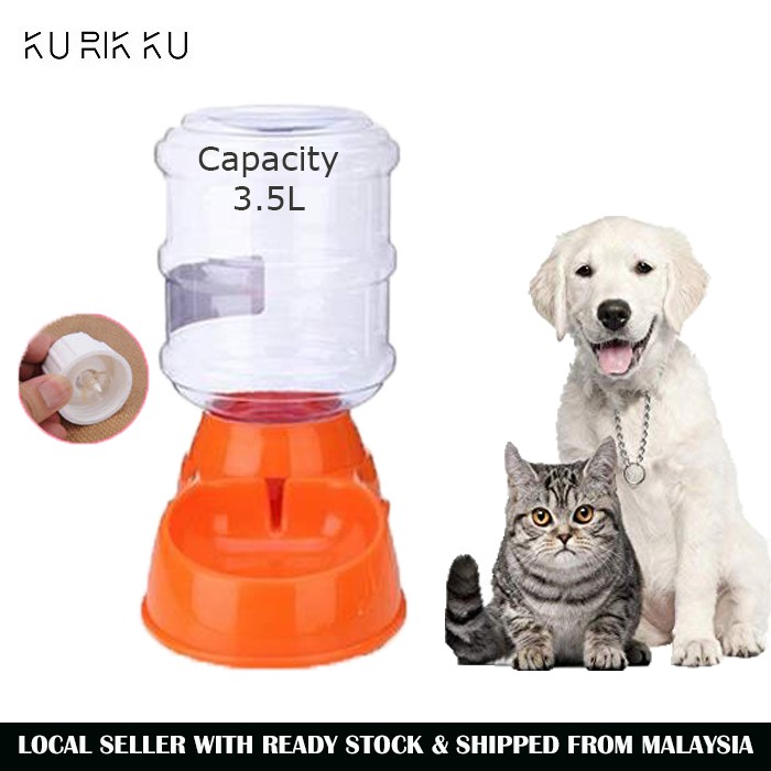 3 5l Large Automatic Pet Feeder Fountain Water Food Dispenser