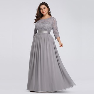 Ever Pretty Plus Size Evening Dresses Maxi Elegant Long Sleeve