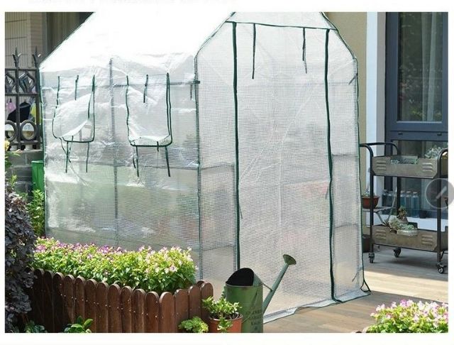 1 Set Garden Greenhouse With Outer Pvc Pe Cover Set Rumah Hijau Shopee Malaysia