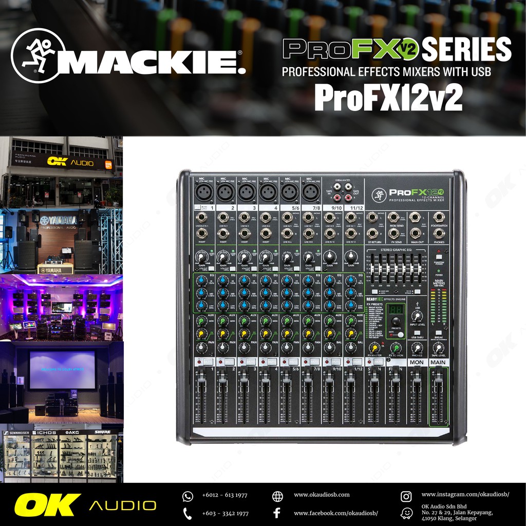 Mackie ProFX12v2 12channel Mixer with USB and Effects (Pro FX 12v2 / Pro FX12 v2) Shopee Malaysia
