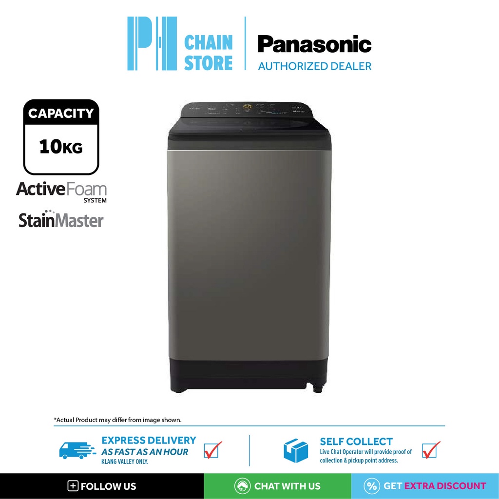 (DELIVERY FOR KL & SGR ONLY) PANASONIC NAF100A9DRT 10KG TOP LOAD