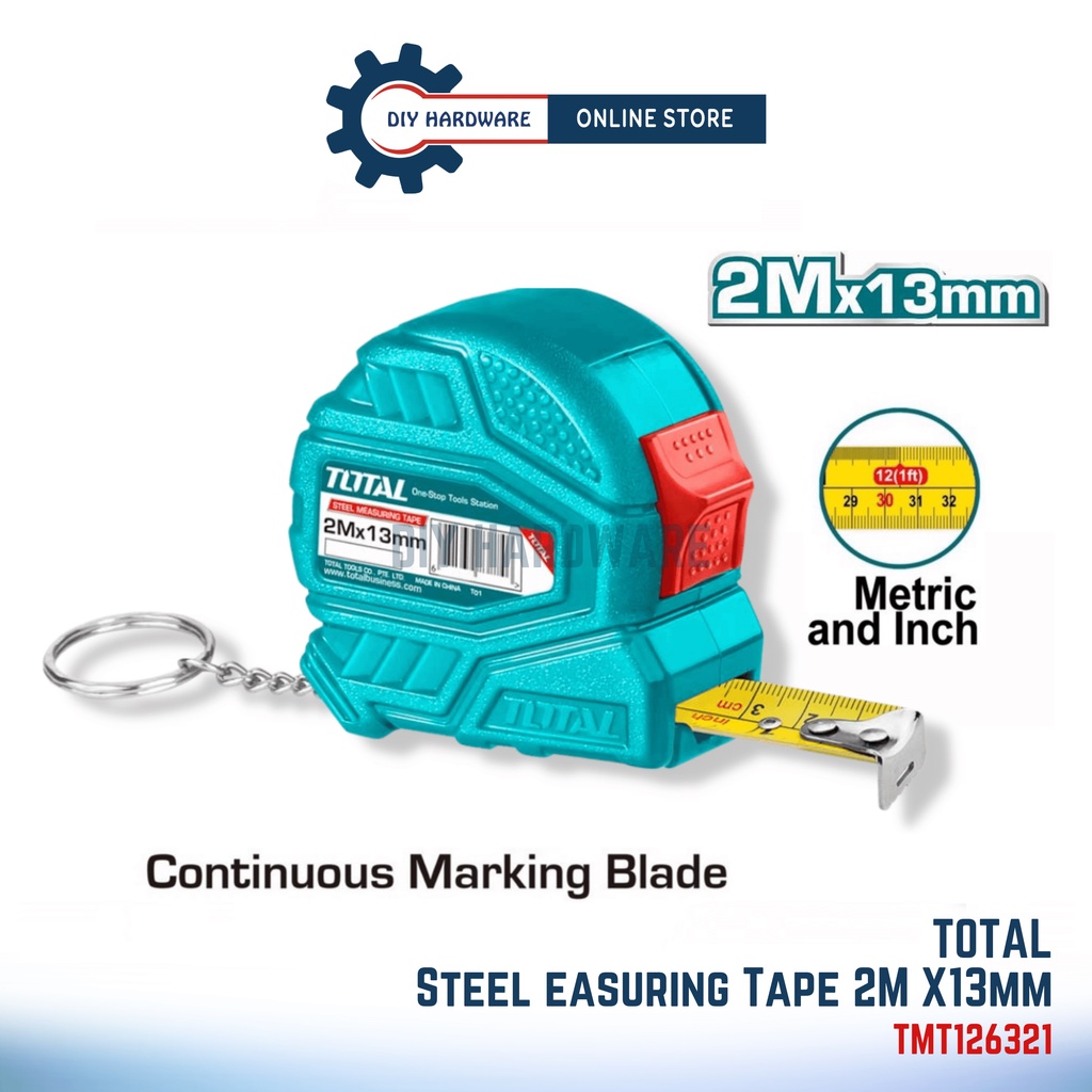 Total Steel Measuring Tape 2M X13mm TMT126321 Shopee Malaysia