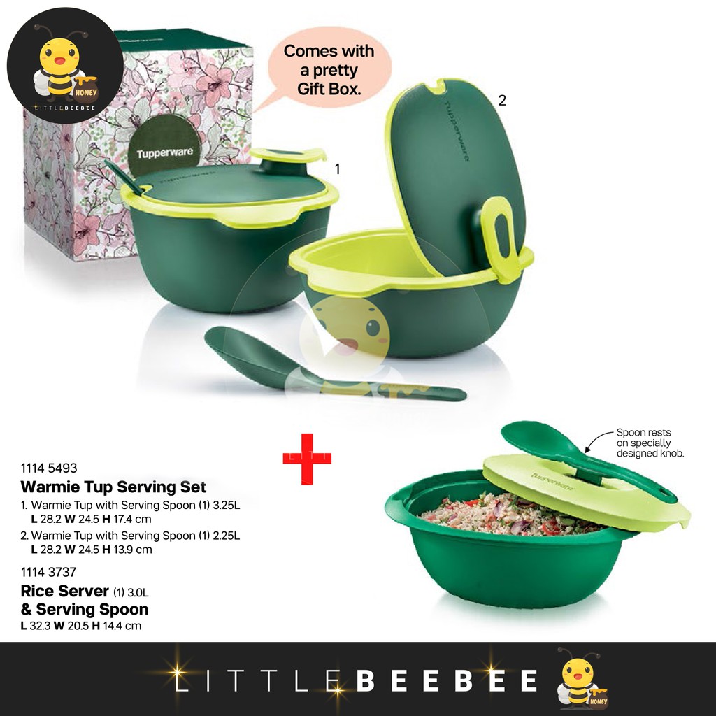 READY STOCK !!! Tupperware Warmie Tup Serving Set with Gift Box (FULL SET with PWP)