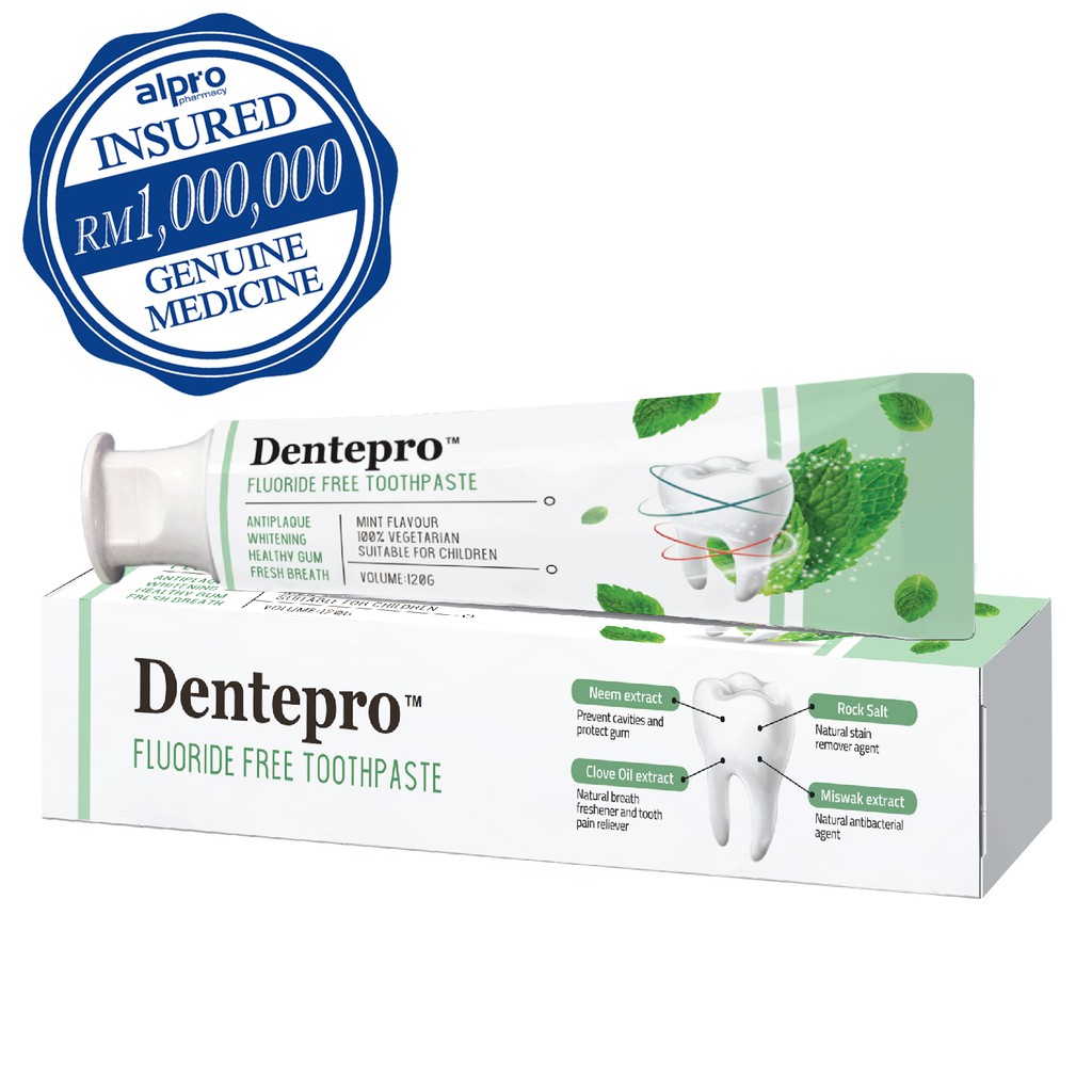 Alpro Pharmacy Exclusive Dentepro Fluoride Free Toothpaste 120g Shopee Malaysia