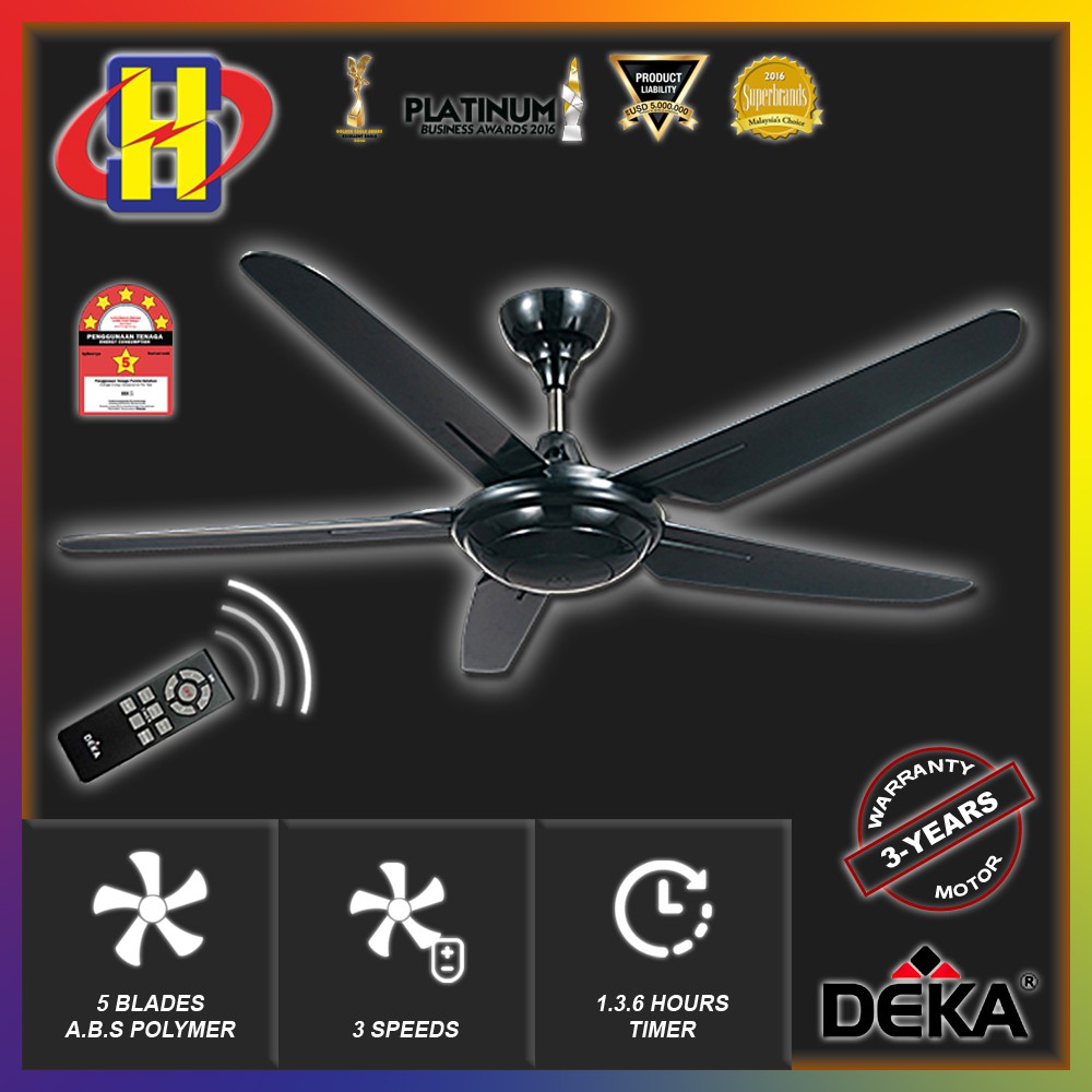 DEKA KRONOS CEILING FAN 56 INCH CEILING FAN WITH REMOTE CONTROL F5P