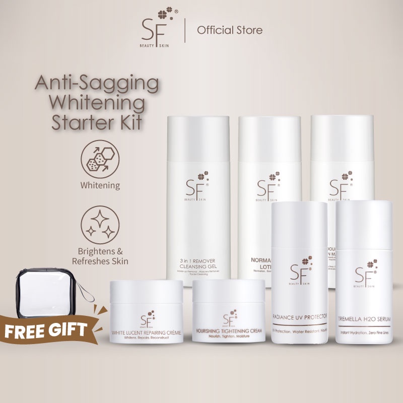 SF Beauty Skin Anti-Sagging Whitening Starter Kit Skincare Set Travel Set 熊果素淨白拉提7支裝全套旅行套組 美白 护肤套装