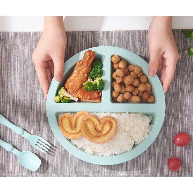 3 Section Eco Plate Set 3 In 1 Kids Plate Tableware Pinggan Makan Kanak Kanak Set Pinggan Diet Suku Suku Separuh Shopee Malaysia