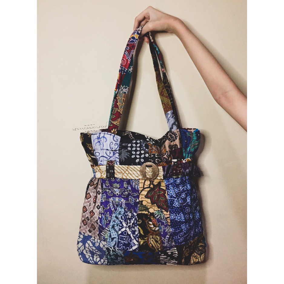 Arini TOTE BAG | Premium Totebag Bag Batik Patchwork Tote Ethnic Velvet By Jogja Craft Souvenirs Wholesale Women