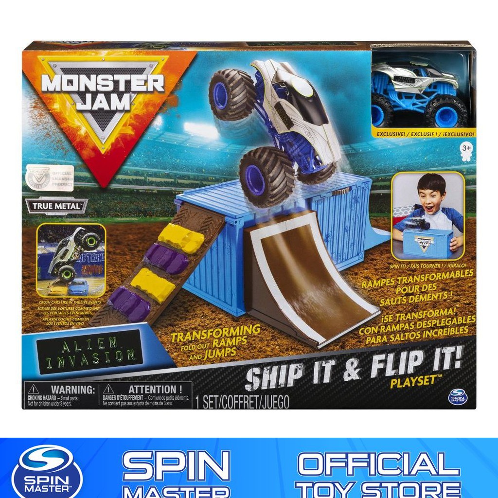 monster jam ship it and flip it playset
