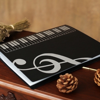 Interstitial Plastic A4 Storage Rack for Treble Clef Musics Theme Black Sheet Music Folder 