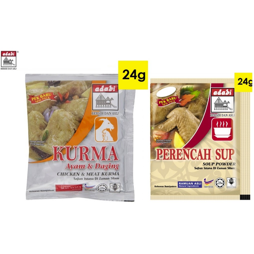 Adabi Rempah Kurma dan Perencah Sup 24g  Shopee Malaysia