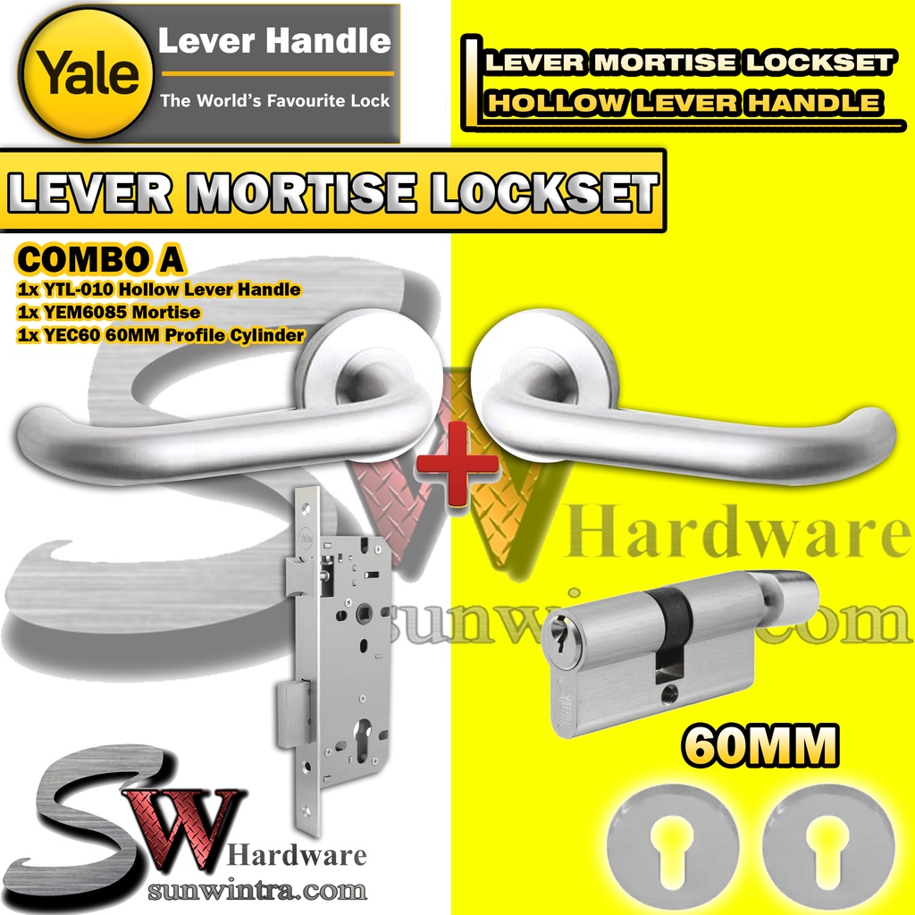 [Original] YALE YTL010 LEVER MORTISE LOCKSET COMPLETE SET 60MM / 70MM