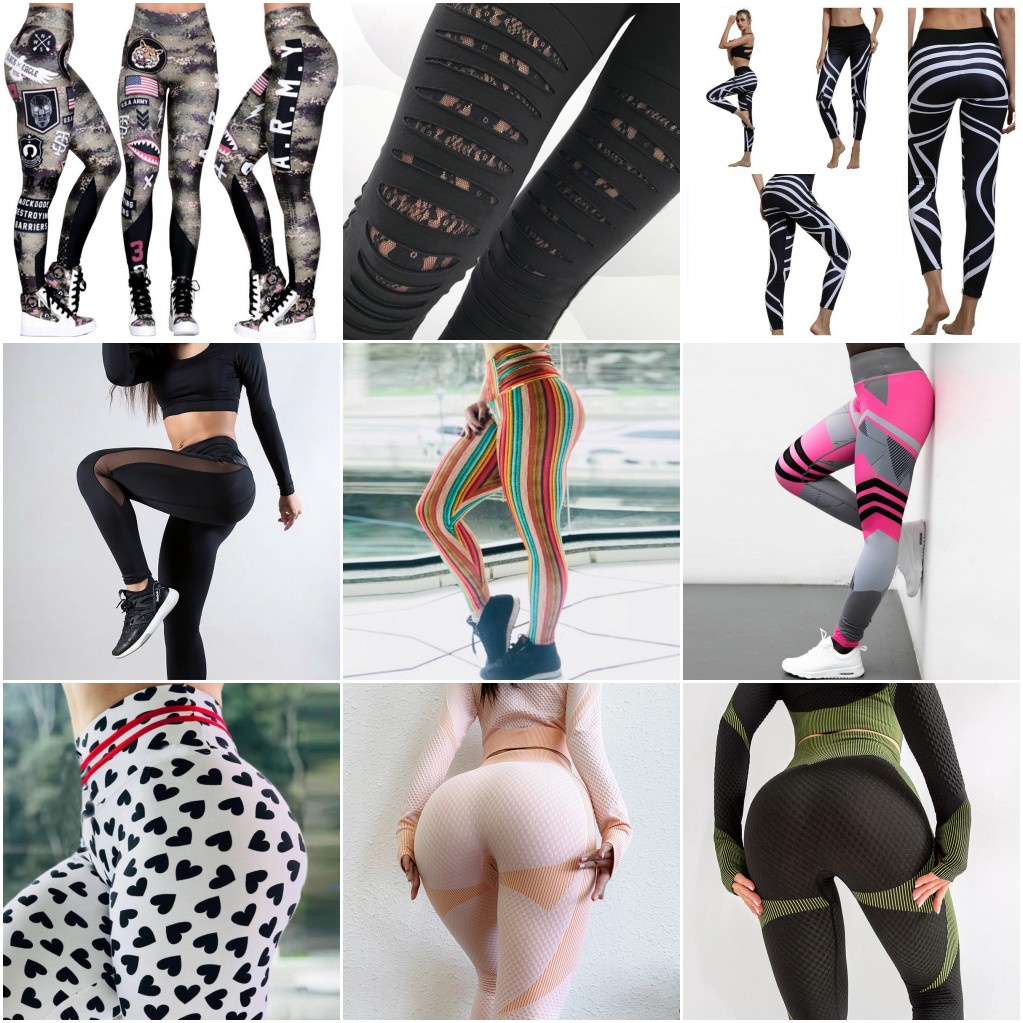Essential Purpose Ramdon Style Womens Sports Yoga Leggings Workout Gym Fitness Athletic Elastic Pants - Image 3
