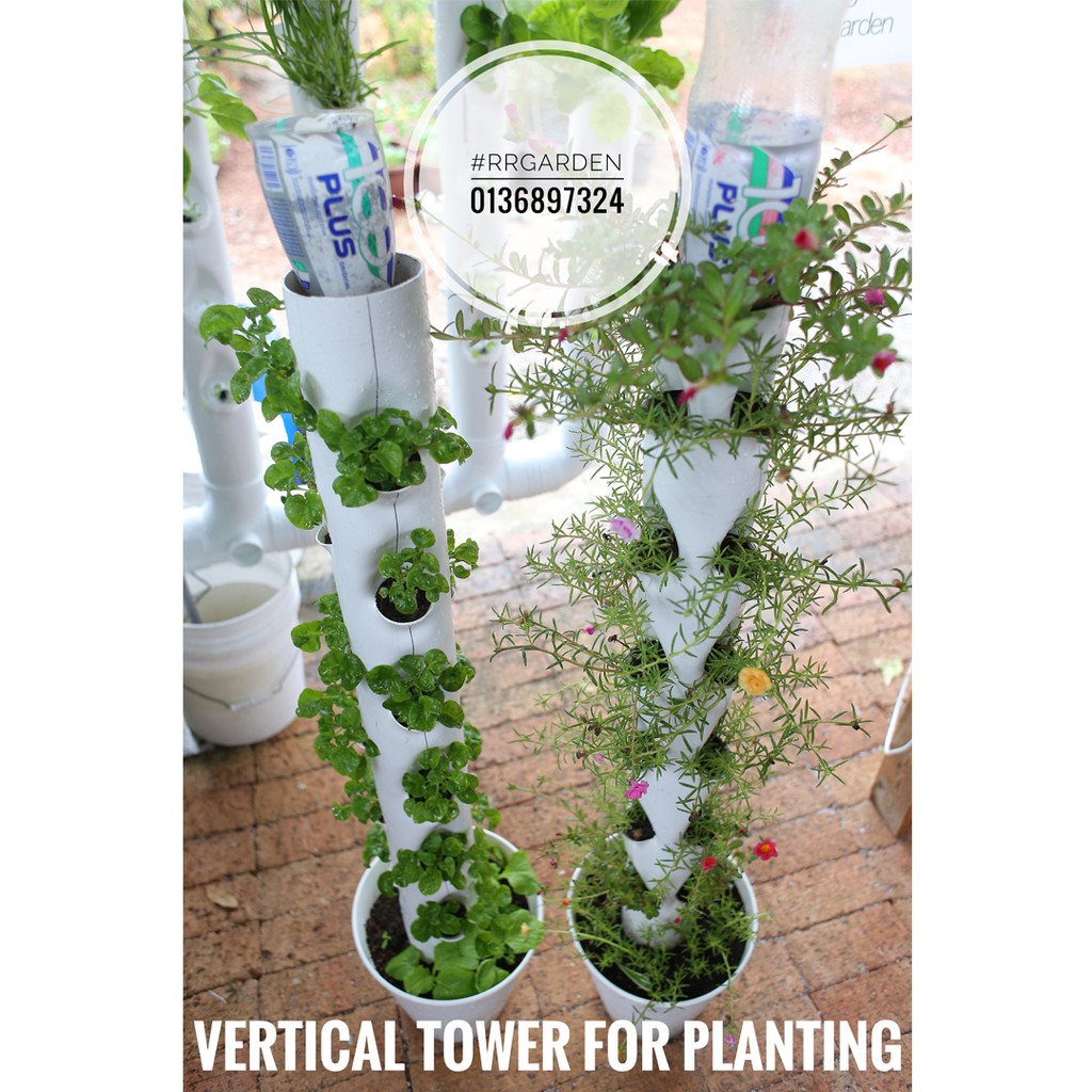 Vertical Tower  for Planting TANAH hidroponik  