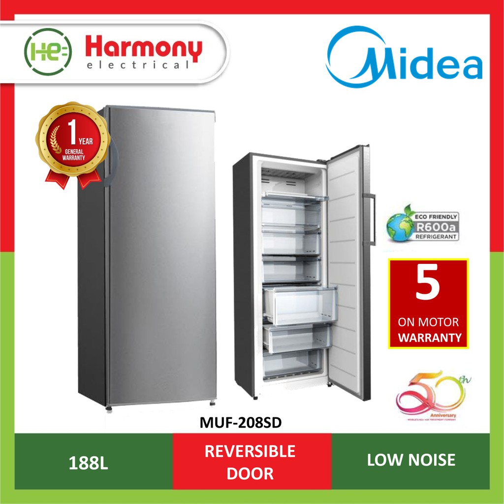 OFFER (FREE DELIVERY + INSTALL KL) Midea 188L Upright Freezer MUF-208SD Penyejuk Beku Tegak 冷藏柜