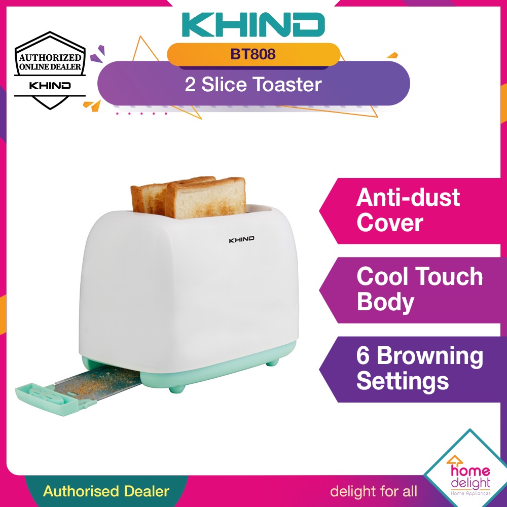 Khind Bread Toaster 2 Slice [ BT808 ] / MIstral Toaster 2 Slice [ MTA01106 ]