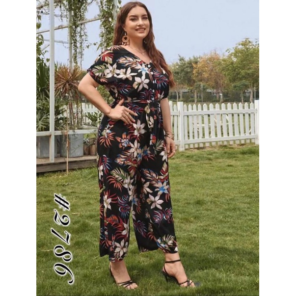 Yco Korean Fashion Plus Size Flora Jumpsuit Pants 2786 Jumpsuit Woman Jumpsuit Plus Size