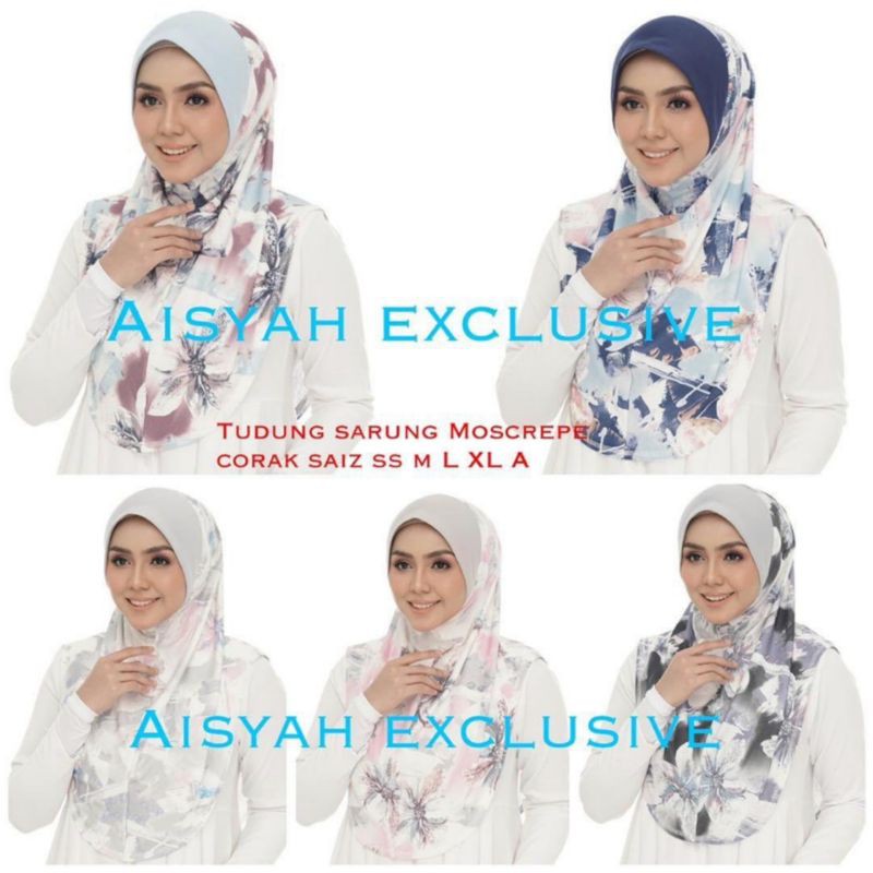 Tudung Sarung Aisyah Exclusive (L) Mosscrepe awning scuba | Shopee Malaysia