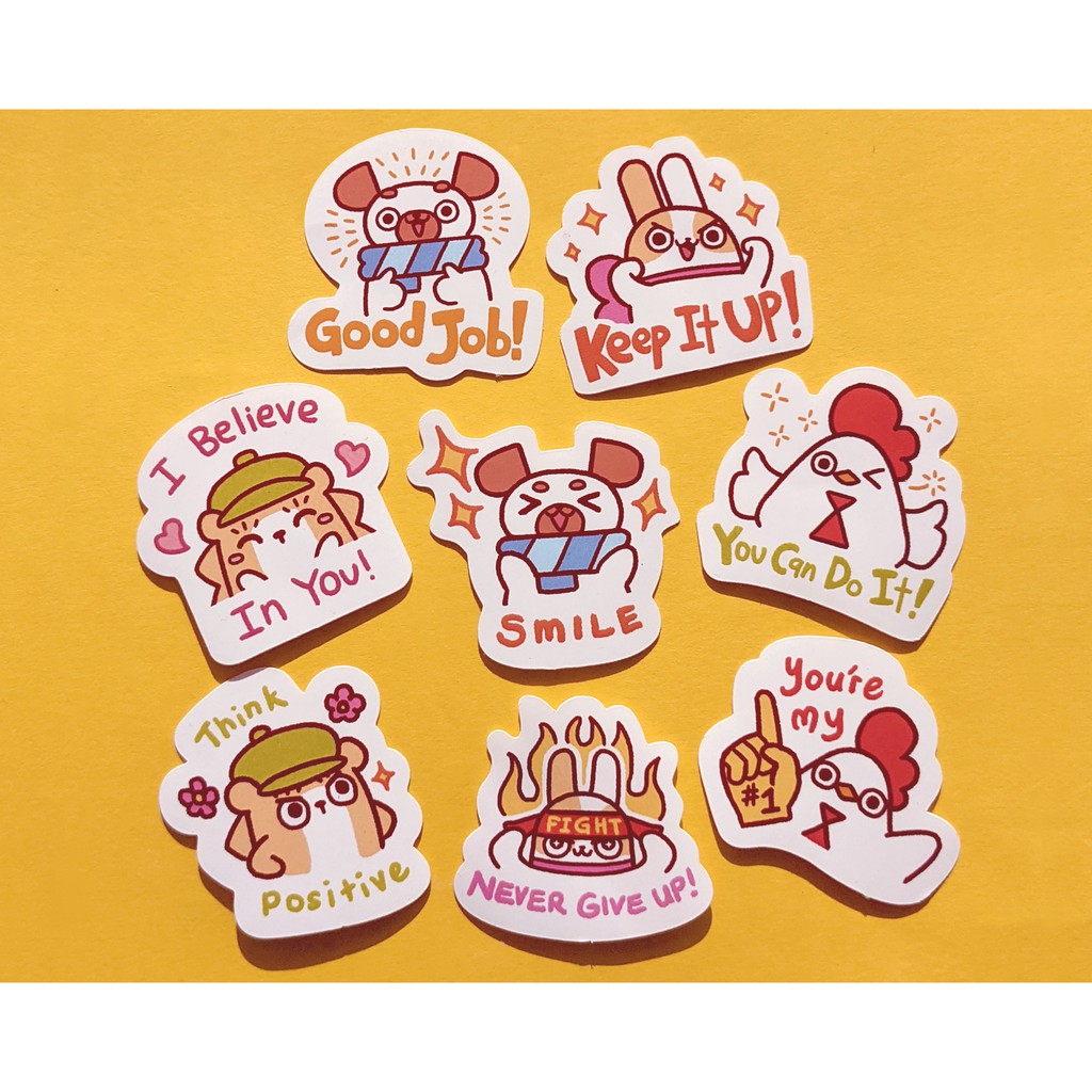 Positive Vibe Sticker Pack - Waterproof Diecut Sticker 8pcs | Shopee ...