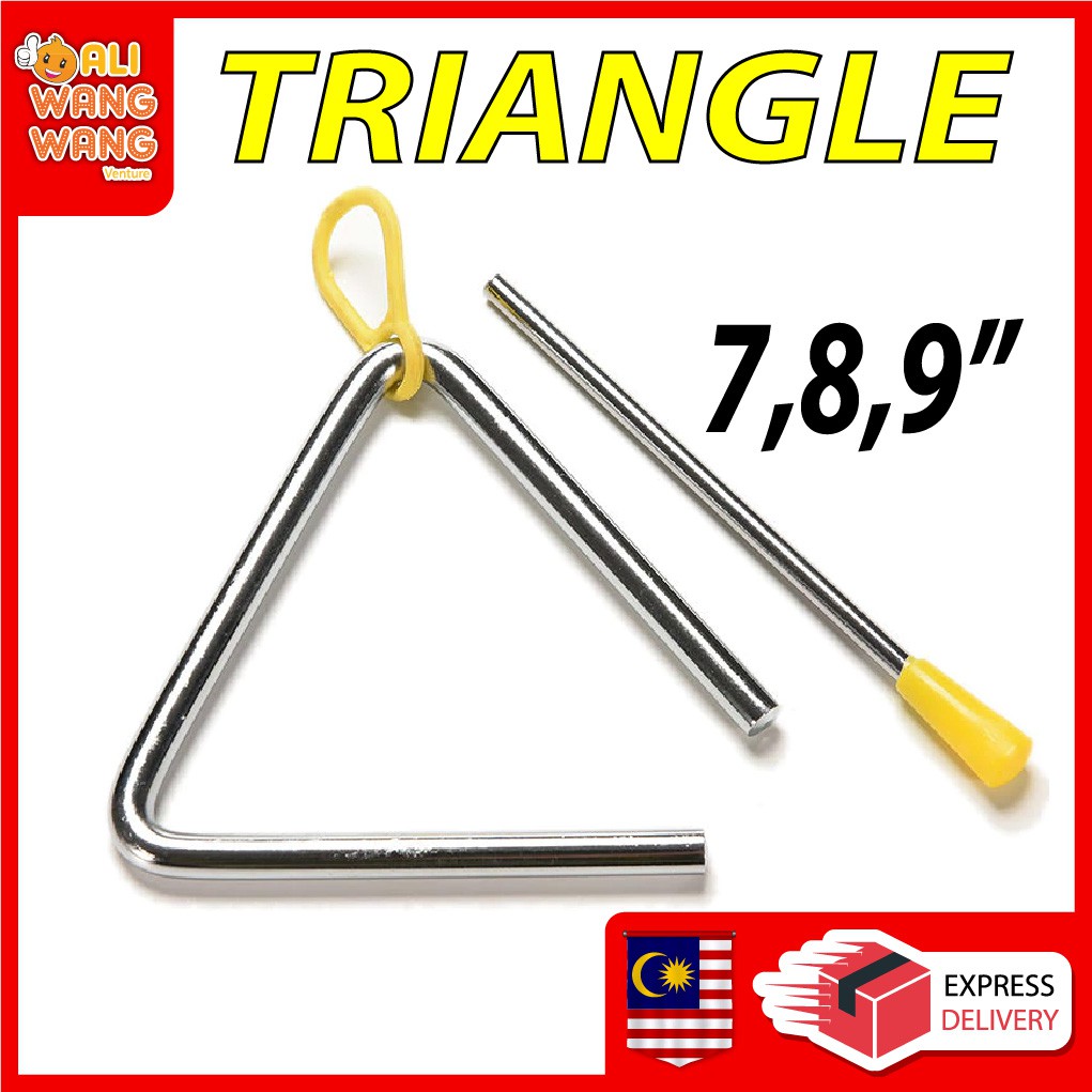 Musical Steel Triangles 7,8,9 Inch Hand Percussion Instrument Triangles