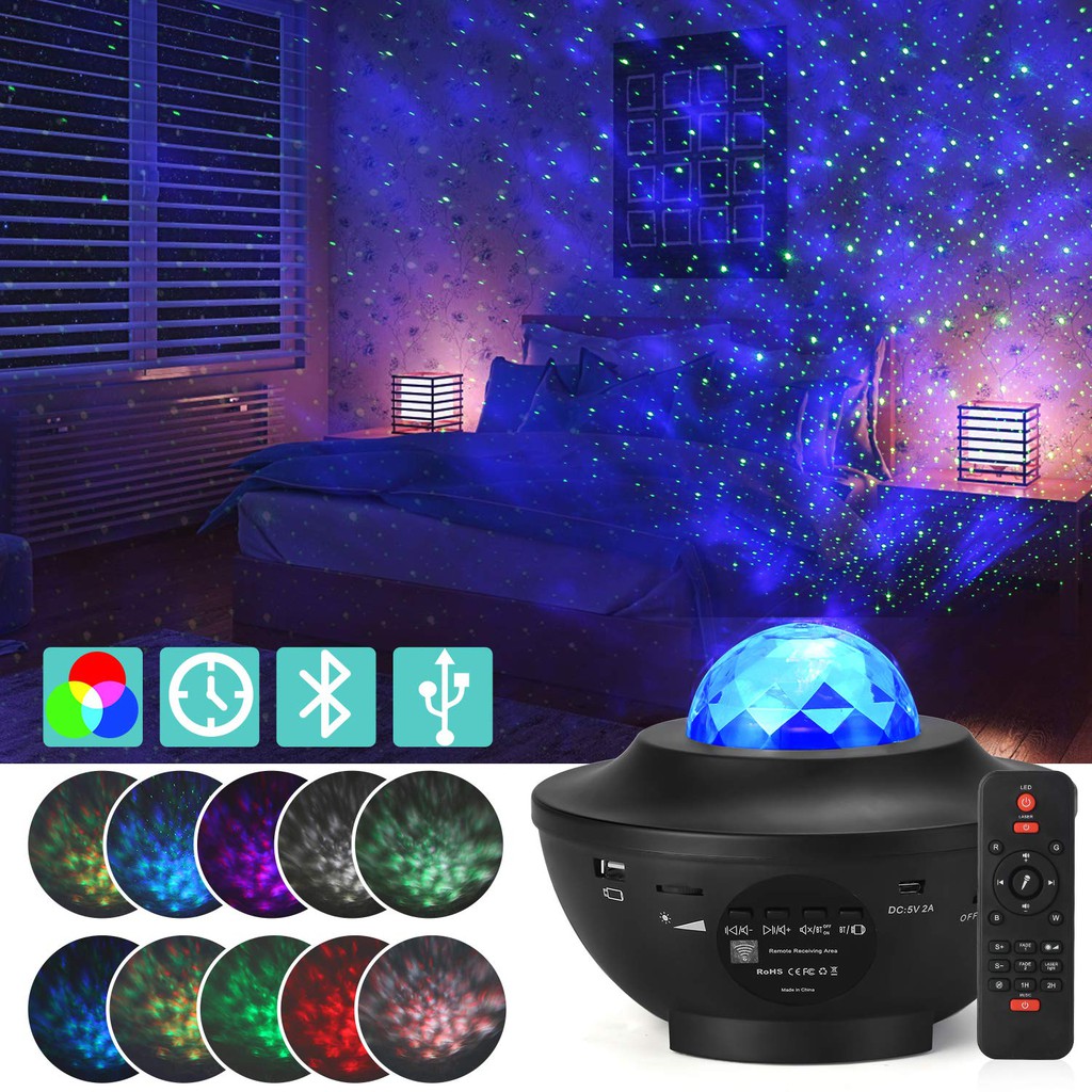 USB Starry Projector Light LED Music Star Projector Lamp Bluetooth