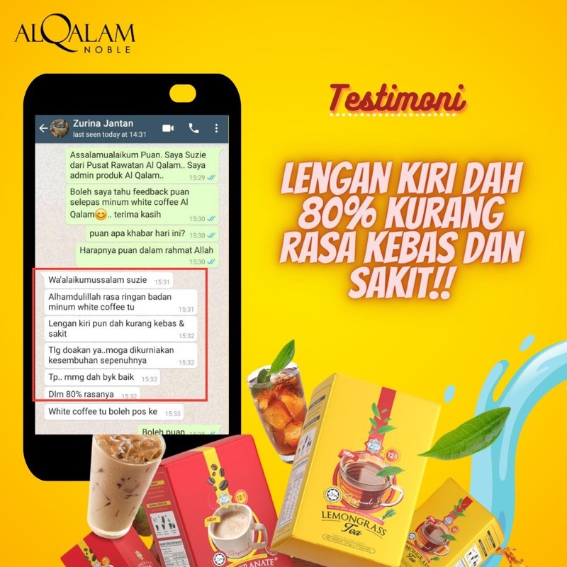 Al Qalam Lemongrass Tea White Coffee Shopee Malaysia