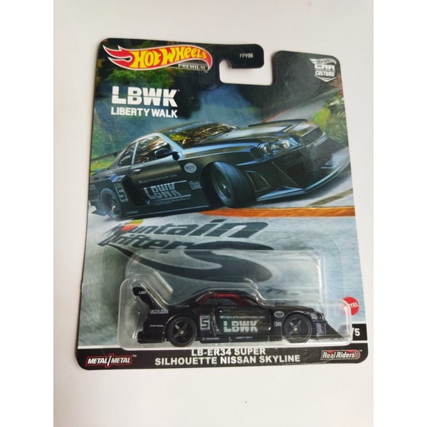 Hot Wheels Premium LBwk r34 Super Silhouette Nissan Skyline Mountain