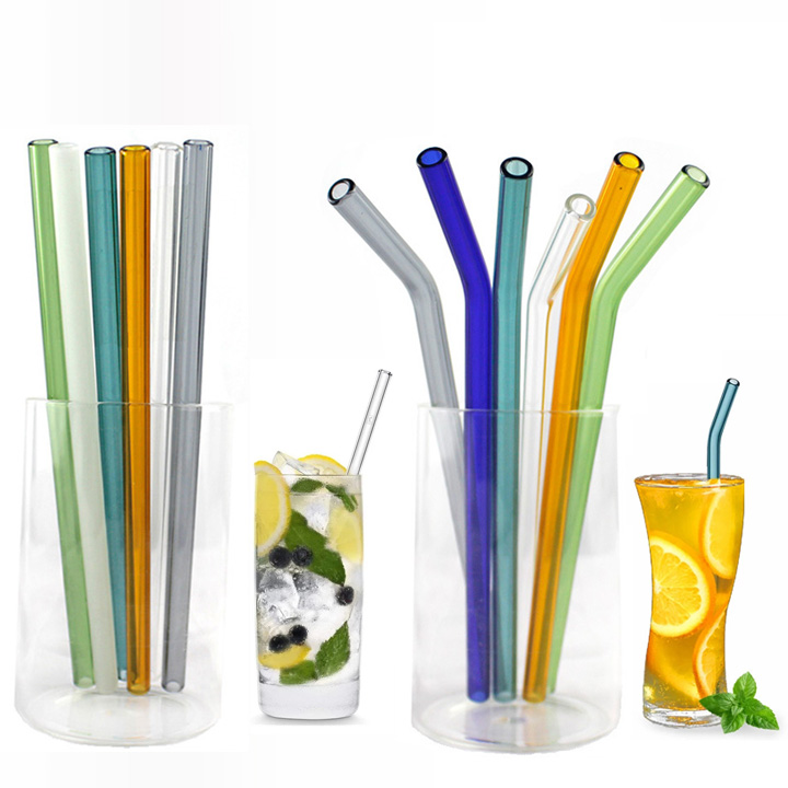 Reusable Thick Straws Wedding Birthday Party Clear Glass Drinking Straw Straight 
