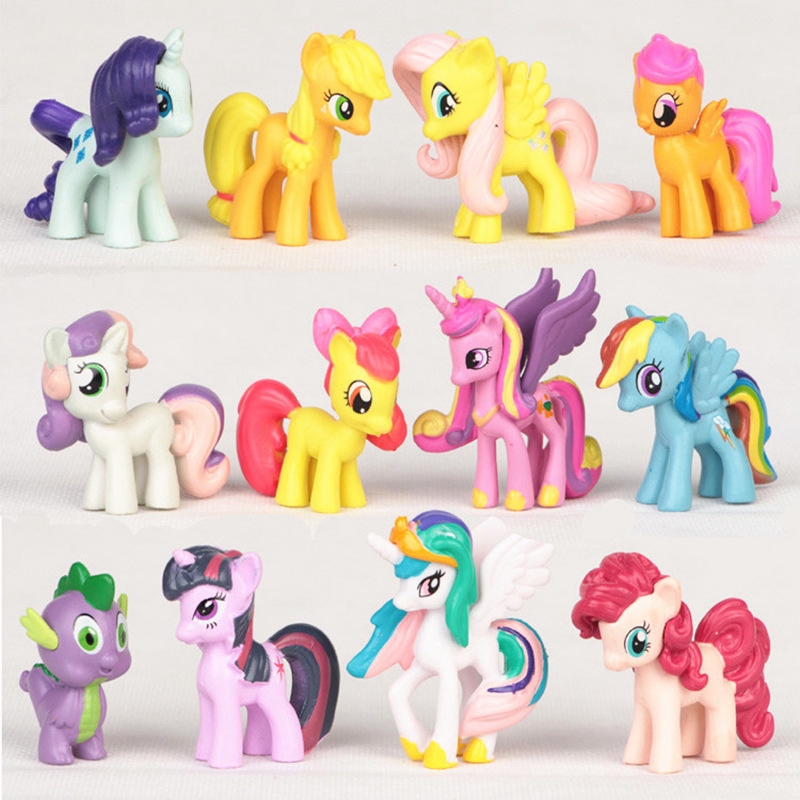 12 Pcs My Little Pony Cake Toppers PVC Action Figures Kids Girl Toys